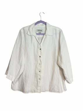 Orvis Women's 100% Linen 3/4
Sleeve Lightweight Blouse Size XL Beach